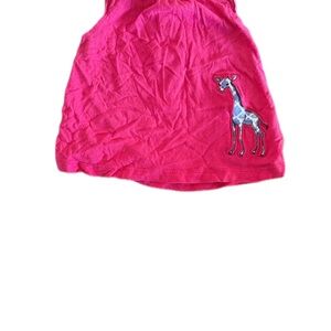 Kids Pink Tank Top with Giraffe Design